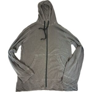 James Perse Grey 100% Cotton Zip Up Hoodie Minimalism Quiet Luxury Women Size 3